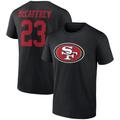 Men's Fanatics Branded Christian McCaffrey Black San Francisco 49ers Icon Player Name & Number T-Shirt