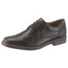 Schnürschuh RIEKER, Herren, Gr. 42, schwarz, Lederimitat, elegant, Schuhe, mit modischen Ziernähten, Freizeitschuh, Halbschuh, Schnürschuh