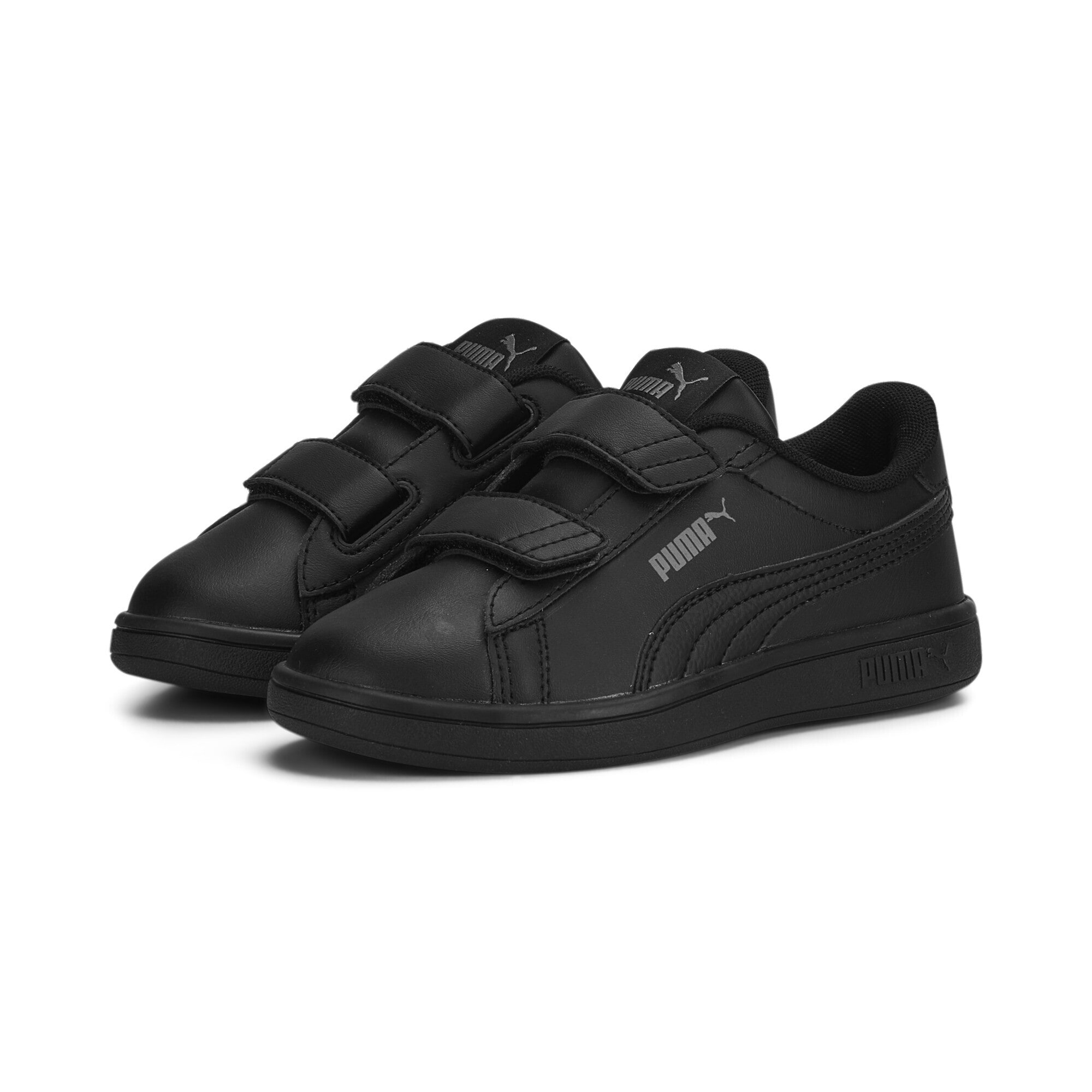 Sneaker PUMA "Smash 3.0 Sneakers Jugendliche", Kinder, Gr. 31, schwarz (schwarz shadow gray), Obermaterial: Synthetik, Kuhleder, Textil, Leder; Futter: Textil; Innensohle: Textil; Laufsohle: Gummi, Schuhe Sneaker