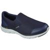 Slip-On Sneaker SKECHERS "FLEX ADVANTAGE 4.0", Herren, Gr. 39, blau (navy), Textil, Synthetik, sportlich, Schuhe Modernsneaker Sneaker low, Slipper, Schhlupfschuh, Komfortschuh mit Air Cooled Memory Foam