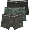 Boxer G-STAR RAW "Classic trunk clr 3 pack" Gr. M, 3 St., grün (grau, meliert, grün, anthrazit, meliert) Herren Unterhosen