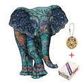 Puzzle en Bois 3D en Forme d'Éléphant pour Adulte et Enfant Jouet Éducatif de Concentration Cadeau