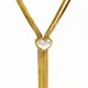 Peri'sBox – collier en forme de cœur pour femme Imitation perle 2 brins à chevrons plaqué or en