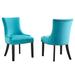 Marquis Performance Velvet Dining Chairs - Set of 2 by Modway Wood/Upholstered/Velvet in Blue | 36 H x 22 W x 25 D in | Wayfair EEI-5010-BLU