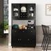 Winston Porter 71" Kitchen Pantry Wood in Black | 71 H x 39.3 W x 14.9 D in | Wayfair 4A486B66983141A4AFBCF1D4DF3E1817