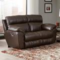 Red Barrel Studio® Cassidle 65" W Genuine Leather Pillow Top Arm Reclining Loveseat Genuine Leather in Brown | 42.5 H x 65 W x 42.5 D in | Wayfair