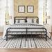 August Grove® Amylia Heavy Duty Anti-sway 14-inch Steel Tube Iron Bed w/ Decorative Ball 40 Headboard Metal in Black | 40 H x 76 W x 83 D in | Wayfair