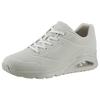 Wedgesneaker SKECHERS "UNO STAND ON AIR", Damen, Gr. 38, grau (hellgrau), Lederimitat, sportlich, Schuhe Sneaker, Freizeitschuh, Halbschuh, Schnürschuh weich gepolsterte Innensohle