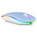 2.4GHz & Bluetooth Mouse Rechargeable Wireless Mouse for Oppo Reno7 Pro 5G Bluetooth Wireless Mouse for Laptop / PC / Mac / Computer / Tablet / Android RGB LED RGB LED Pure White