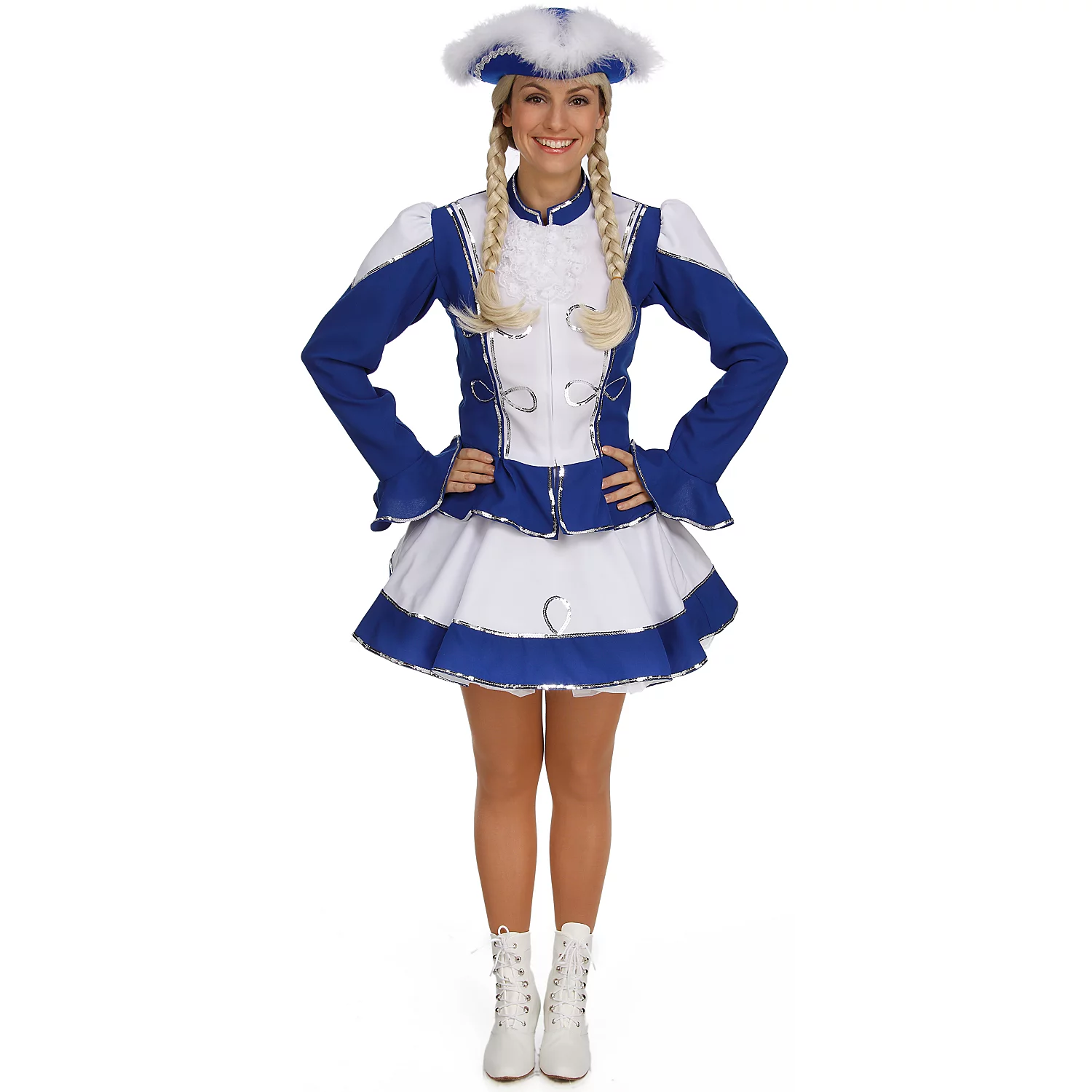 Gardekostüm für Damen, blau/weiß