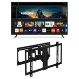 VIZIO 65 V655-J 4K TV with a onn. Ultra-Slim Full Motion TV Wall Mount 50 -86