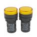 2pcs Orange Electrical Circuit LED Indicator Pilot Signal Light Lamp - AC 24V 20mA