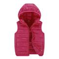 kpoplk Baby Winter Coat Toddler Baby Girls Warm Puffer Coat Winter Cute Hood Cotton Padded Jacket Button-Zip Up Overcoat(Hot Pink)