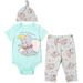 Disney Classics Dumbo Infant Baby Boys Bodysuit Pants and Hat 3 Piece Outfit Set Newborn to Infant