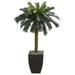 Nearly Natural 4.5 Sago Artificial Palm Tree in Black Planter Green