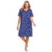 Plus Size Women's Print Sleepshirt by Dreams & Co. in Ultra Blue Bubbles (Size 7X/8X) Nightgown