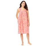 Plus Size Women's Print Sleeveless Square Neck Lounger by Dreams & Co. in Sweet Coral Floral Animal (Size M)