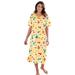 Plus Size Women's Long Print Sleepshirt by Dreams & Co. in Yellow Cats (Size 3X/4X) Nightgown