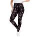 Plus Size Women's Classic Ankle Legging by June+Vie in Black Pink Abstract (Size 10/12)