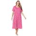 Plus Size Women's Long Print Sleepshirt by Dreams & Co. in Pink Hearts (Size 1X/2X) Nightgown