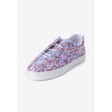 Women's The Bungee Slip On Sneaker by Comfortview in Purple Floral (Size 8 M)