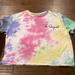 Disney Tops | Disney Tie Dye Cropped Mickey Xxl Tee | Color: Blue/Purple | Size: Xxl