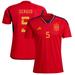 Men's adidas Sergio Busquets Red Spain National Team 2022/23 Home Replica Player Jersey