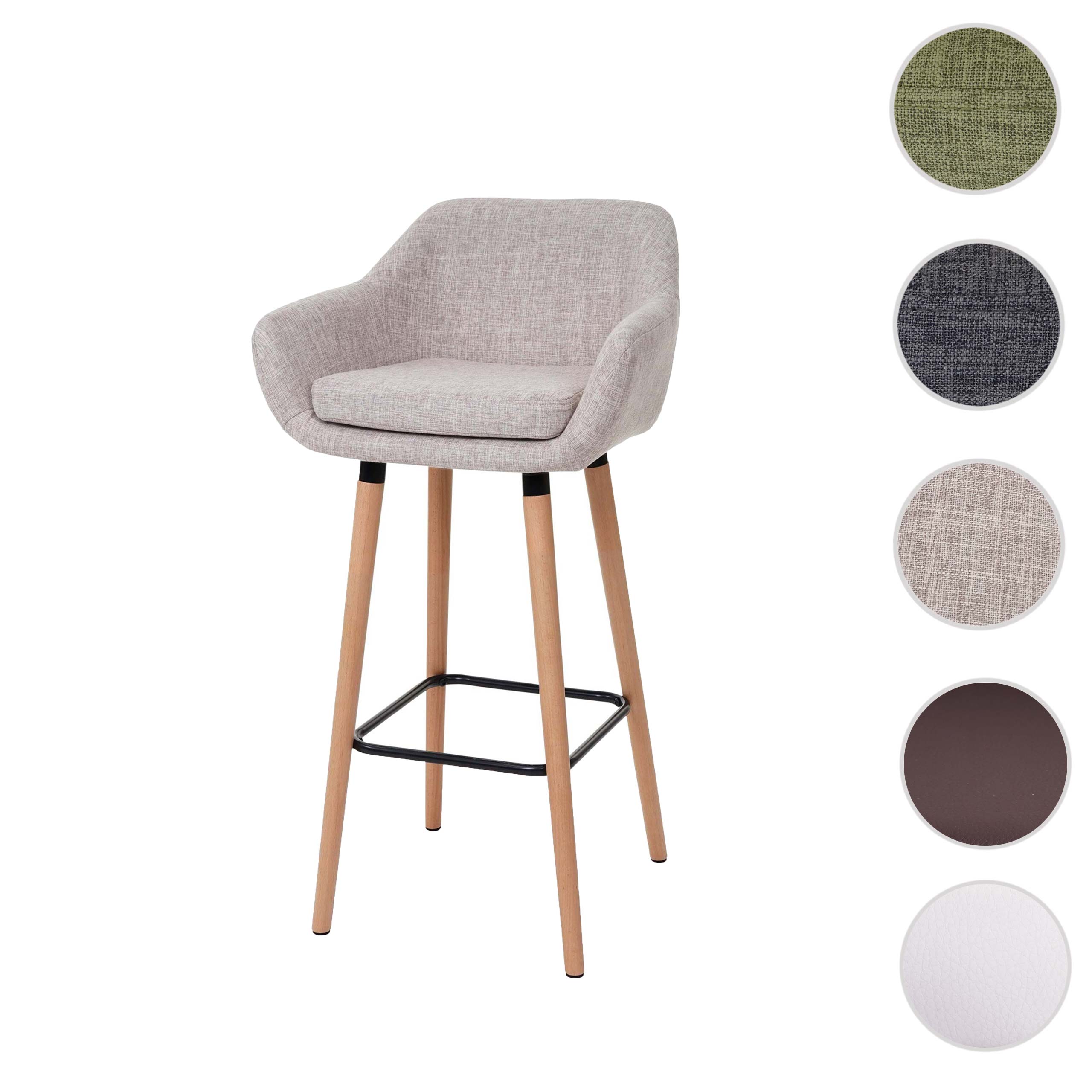 Barhocker Malmö T381, Barstuhl Tresenhocker MVG-zertifiziert ~ Textil, hellgrün Image