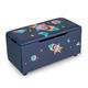GYMAX Kids Toy Box, Children Storage Chest with Detachable Lid, Upholstered Toddler Storage Bench for Boys Girls (Navy Blue)