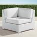 Palermo Corner Chair with Cushions in White Finish - Pattern, Special Order, Salta Palm Cobalt - Frontgate