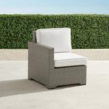 Small Palermo Left-facing Chair in Dove Finish - Resort Stripe Glacier - Frontgate