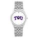 Unisex Silver TCU Horned Frogs Team Logo Rolled Link Bracelet Wristwatch