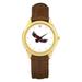 Unisex Gold/Brown Saint Joseph's Hawks Team Logo Leather Wristwatch