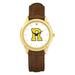 Unisex Gold/Brown Rochester Yellow Jackets Team Logo Leather Wristwatch