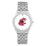 Unisex Silver Washington State Cougars Team Logo Rolled Link Bracelet Wristwatch