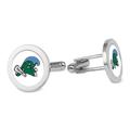 Silver Tulane Green Wave Logo Cufflinks