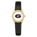 Women's Gold/Black Georgia Bulldogs Medallion Leather Watch