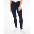 Skinny-fit-Jeans TOMMY JEANS "NORA MR SKNY" Gr. 24, Länge 30, blau (avenue dark blue) Damen Jeans Röhrenjeans