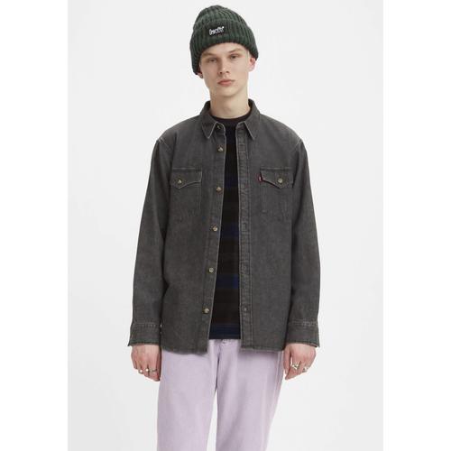 „Jeanshemd LEVI’S „“RELAXED FIT WESTERN““ Gr. S, N-Gr, schwarz Herren Hemden Langarm im Western-Stil“