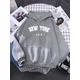 Sweat-shirt imprimé ville de New York Usa surdimensionné poche pull de rue tout-maths