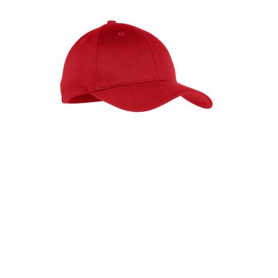 Port & Company YCP80 Youth Six-Panel Twill Cap in True Red size OSFA | Cotton