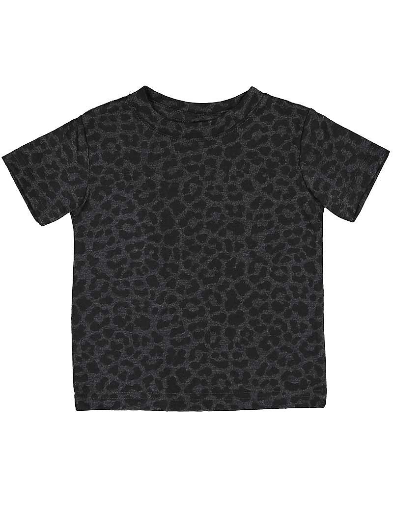 Rabbit Skins 3322 Infant Fine Jersey T Shirt in Black Leopard size 24M | Cotton LA3322, RS3322