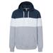 J America 8644 Men's Varsity Pullover Hooded Sweatshirt in Navy Blue/Oxford size Small | Cotton/Polyester Blend JA8644, 8644JA