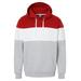 J America 8644 Men's Varsity Pullover Hooded Sweatshirt in Red/Oxford size Small | Cotton/Polyester Blend JA8644, 8644JA