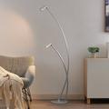 Design Stehlampe Velanoris Lucande, alu / grau / zink, für Wohn- / Esszimmer, Aluminium, Modern, Stehlampe