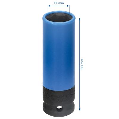 Brilliant Tools 1/2' Alu-Felgen-Kraft-Stecknuss, 17 mm Felgen-Demontagewerkzeug,Kraft-Stecknuss BT691006 Image