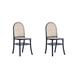 Manhattan Comfort Paragon Dining Chair 2.0 in Black and Cane - Set of 2