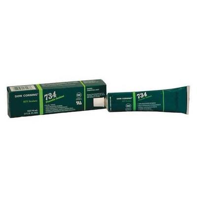 DOWSIL 4102964 Silicone Sealant, 3 oz, Tube, White, Silicone Base, 734