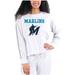 Women's Concepts Sport Cream/Gray Miami Marlins Pendant French Terry Long Sleeve Top