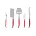 French Home Laguiole 5 Piece Cheese Knife, Fork & Slicer Set, Scarlet Red Stainless Steel Flatware/Plastic in Gray | 1 W in | Wayfair LG150
